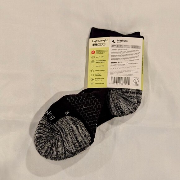 NWT Bombas Women's Running Quarter Socks (Black Bee) - Picture 8 of 9